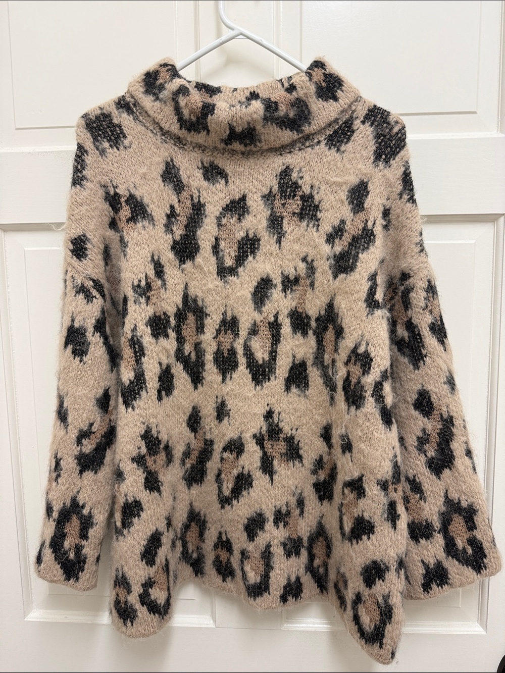 Kate Spade Alapaca/Wool Cozy Leopard Print Sweater - Beige/Black